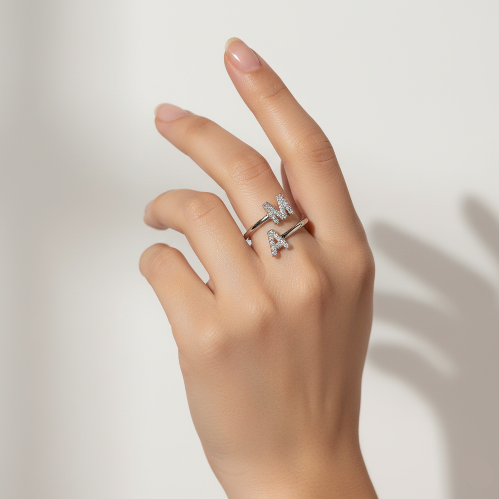Eternal Initial Cubic Zirconia Ring For Her | Madarax.store