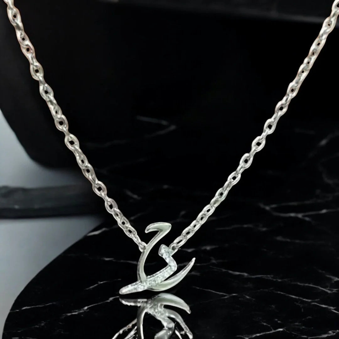 Personalized Arabic Hurf Necklace - Zirconia Hurf Pendant | Madarax Store