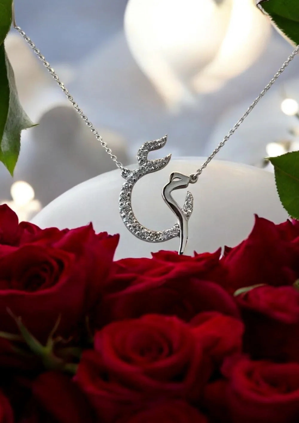 Personalized Arabic Hurf Necklace - Zirconia Hurf Pendant | Madarax Store