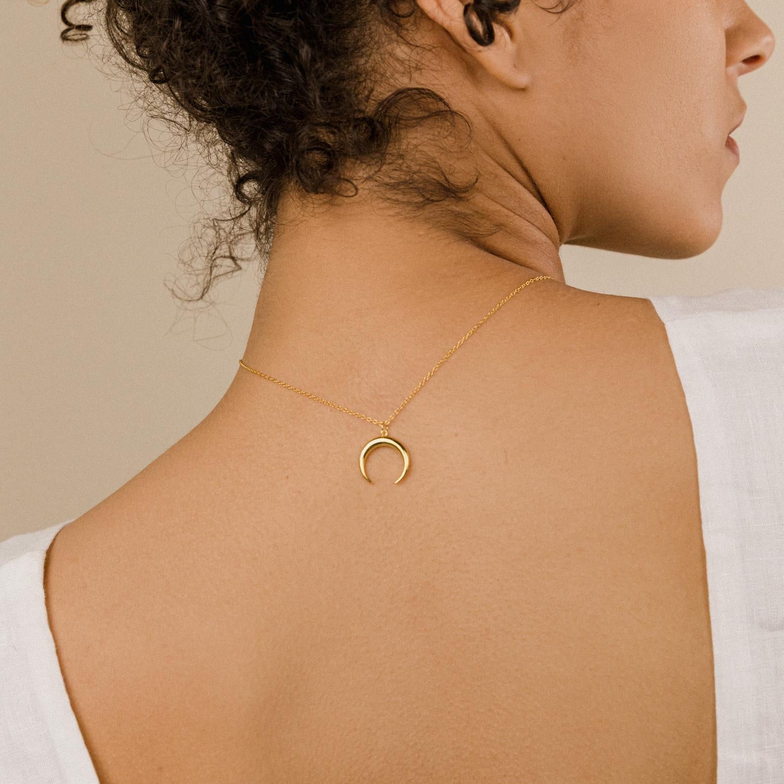 Elegant Crescent Moon Necklace - Luna Pendant | Madarax Store