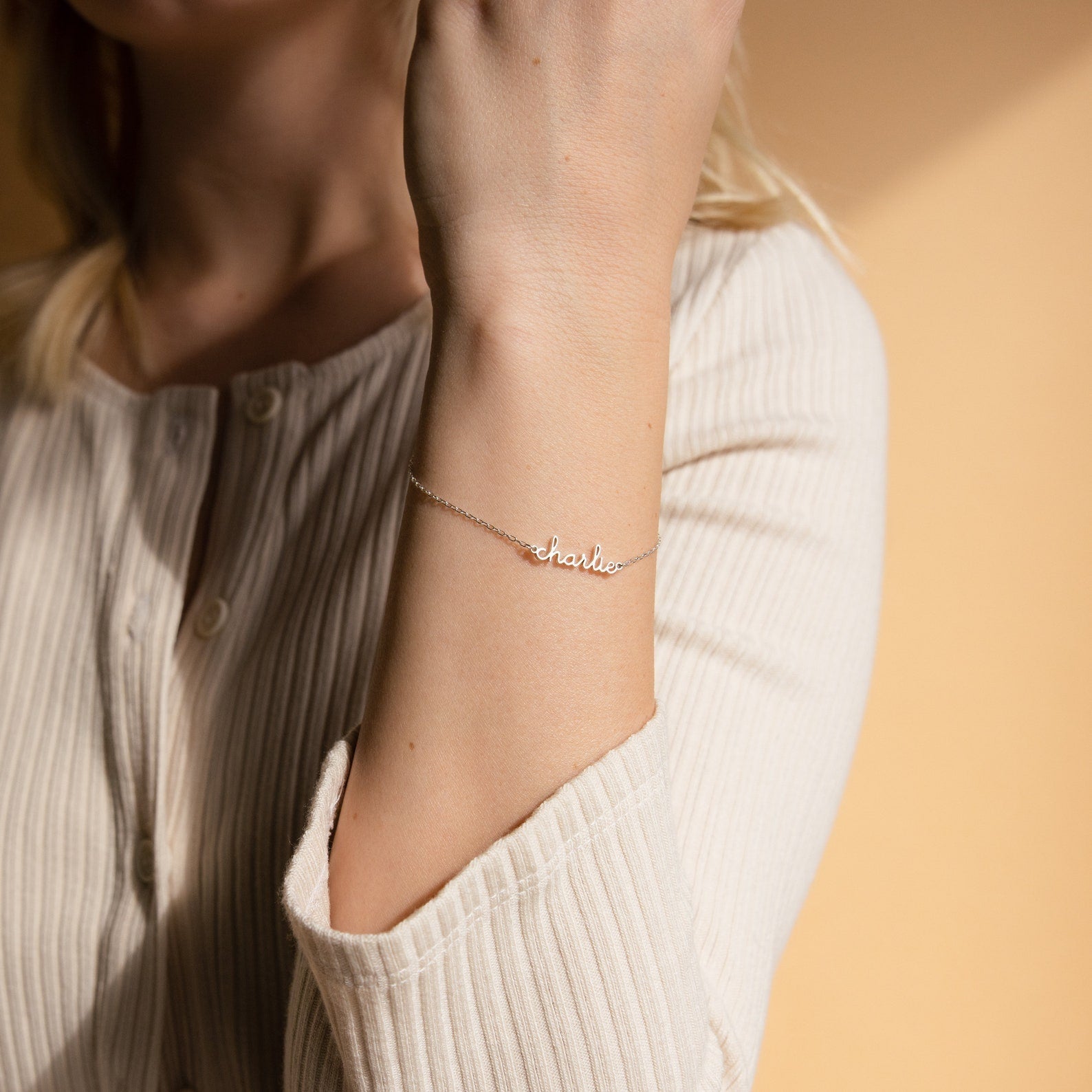 Minimalist Custom Name Bracelet - Dainty Personalized Script | Madarax Store