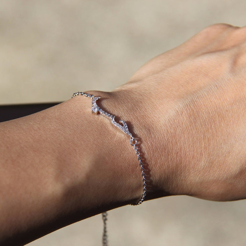 Personalized Arabic Name Bracelet - Stone Adorned Custom | Madarax Store