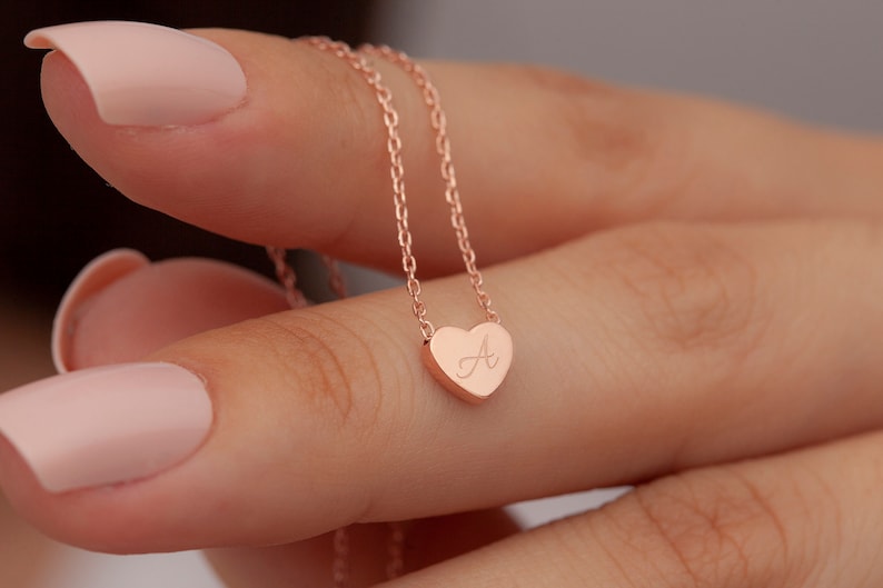 Personalized Initial Heart Necklace - Custom Engraved | Madarax Store