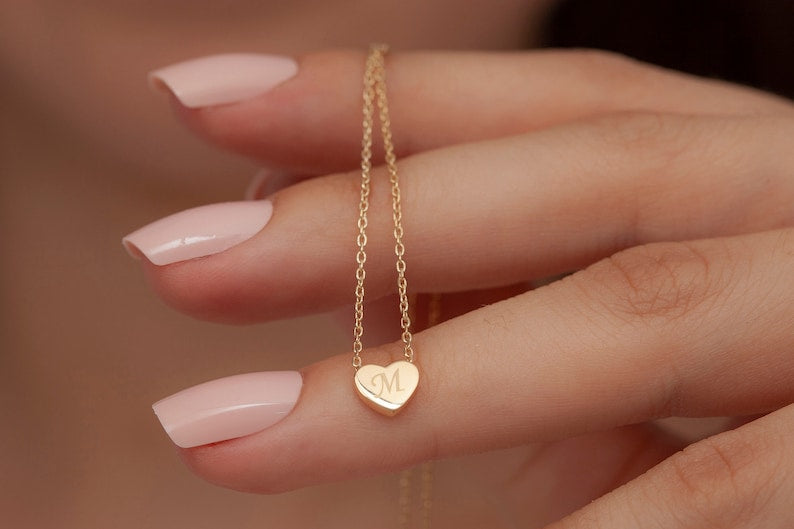 Personalized Initial Heart Necklace - Custom Engraved | Madarax Store