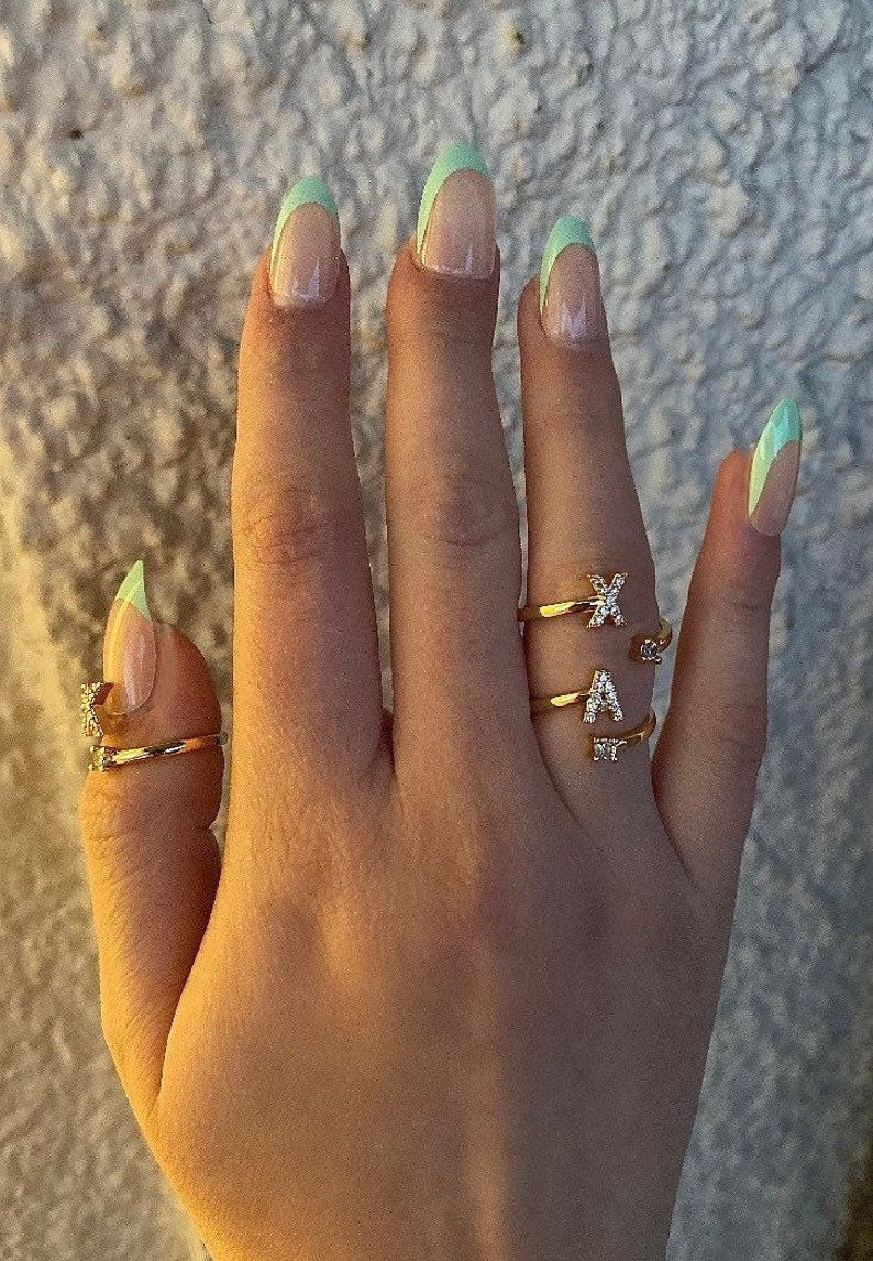 Sparkling Personalized Initial Ring - Adjustable Open Band | Madarax Store
