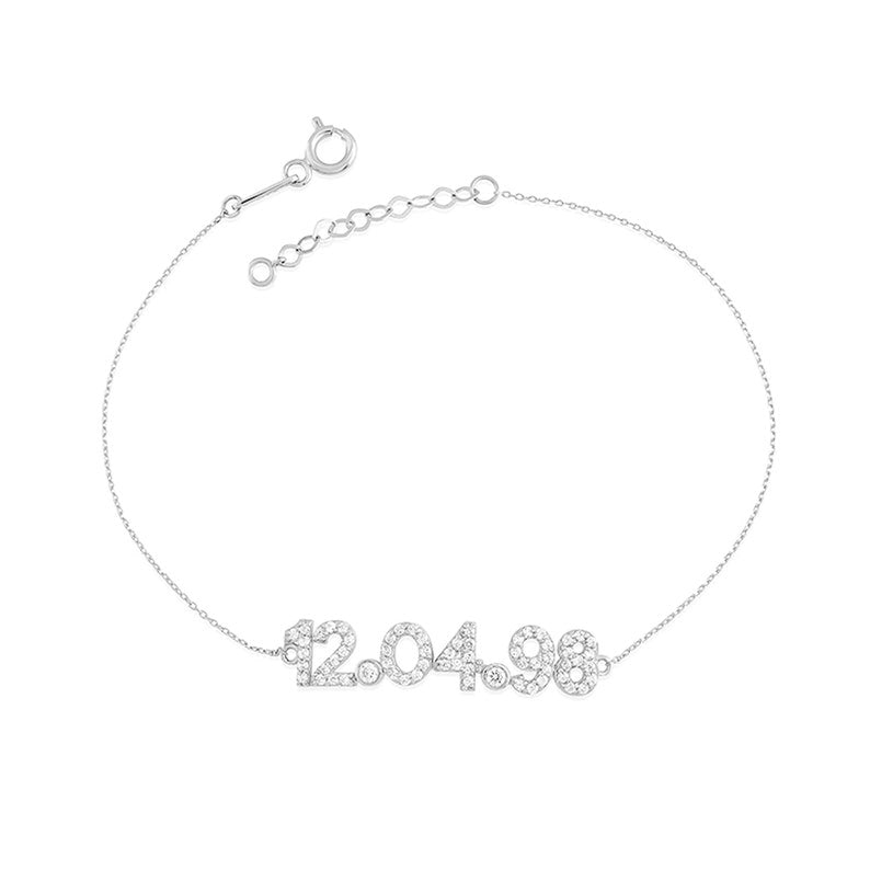Personalized Custom Date Bracelet - Stone Adorned | Madarax Store