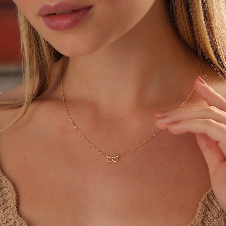 Minimalist Twin Heart Necklace | Madarax Store