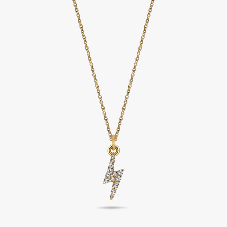 Sparkling Lightning Bolt Necklace - Stone Adorned | Madarax Store