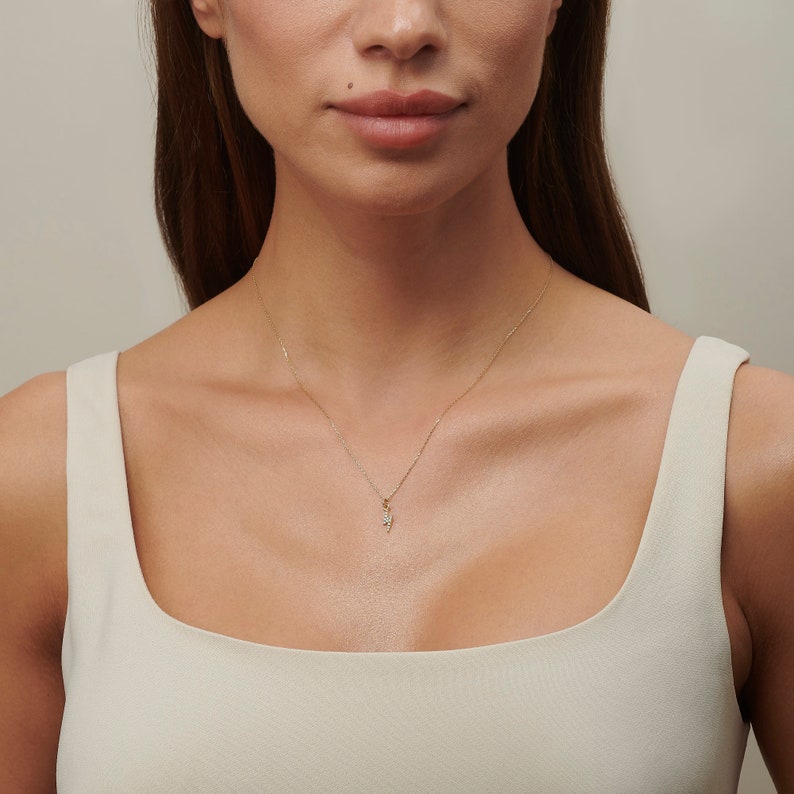 Sparkling Lightning Bolt Necklace - Stone Adorned | Madarax Store