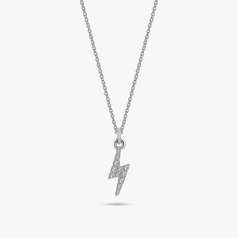 Sparkling Lightning Bolt Necklace - Stone Adorned | Madarax Store