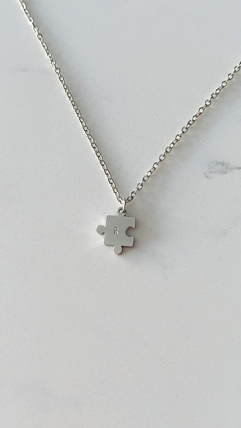 Personalized Puzzle Piece Necklace - Gold & Silver Plated | Madarax Store