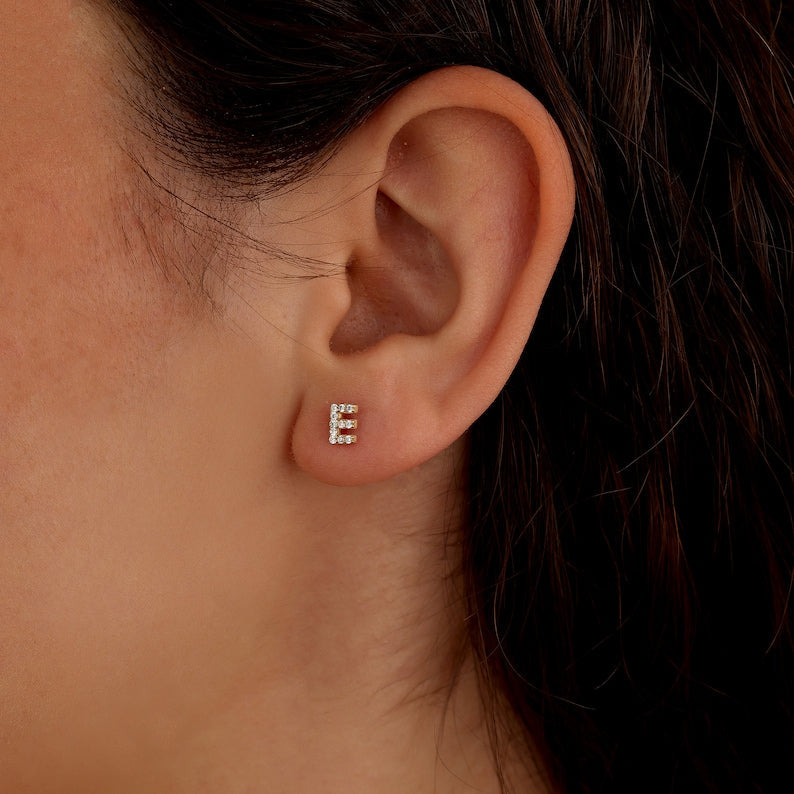 Personalized Initial Earrings - Crystal Studs | Madarax Store