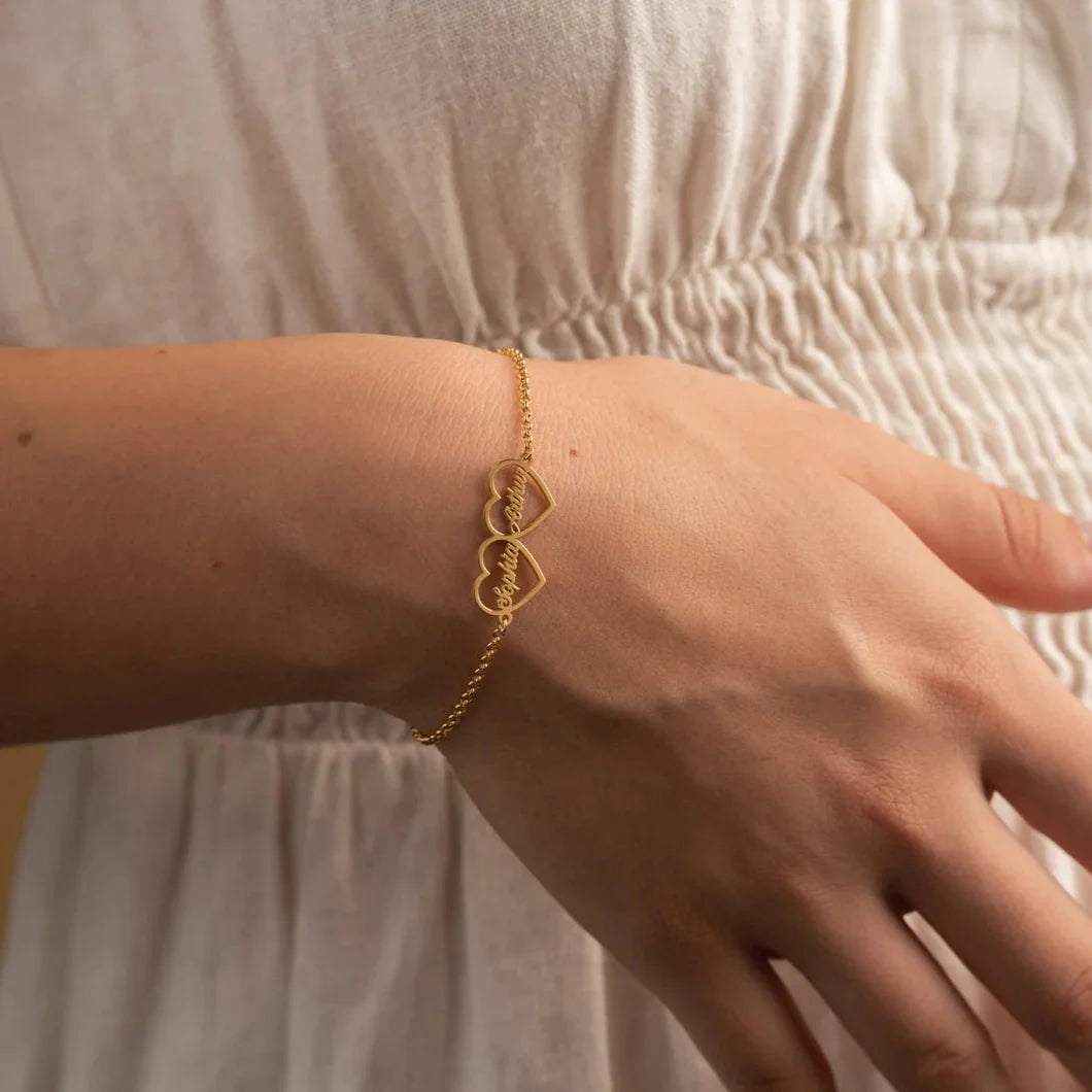 TwinHeart Name Bracelet | Madarax Store