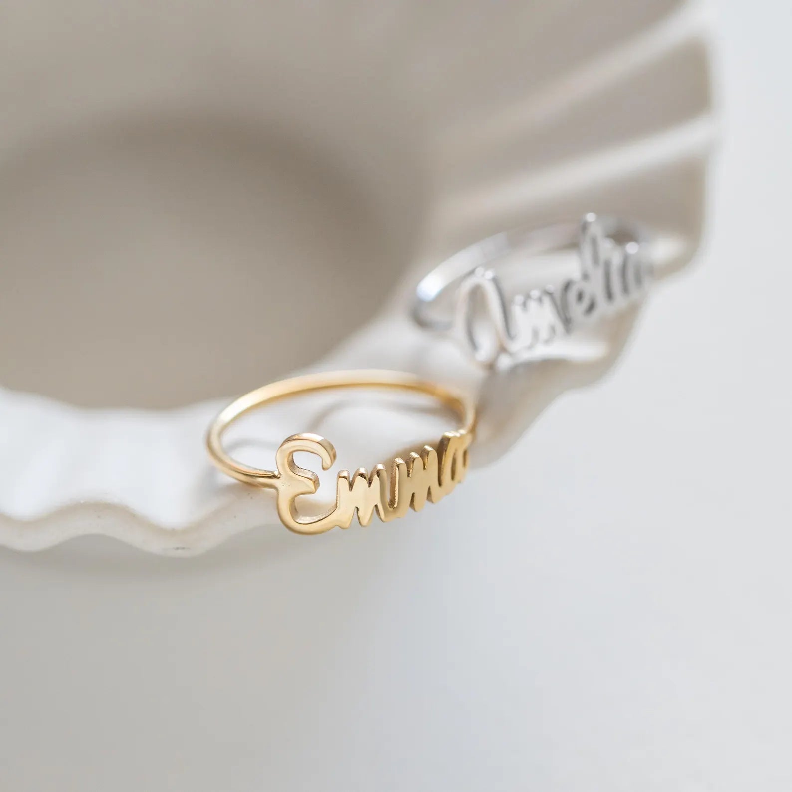 Elegant Script Name Ring | Madarax Store