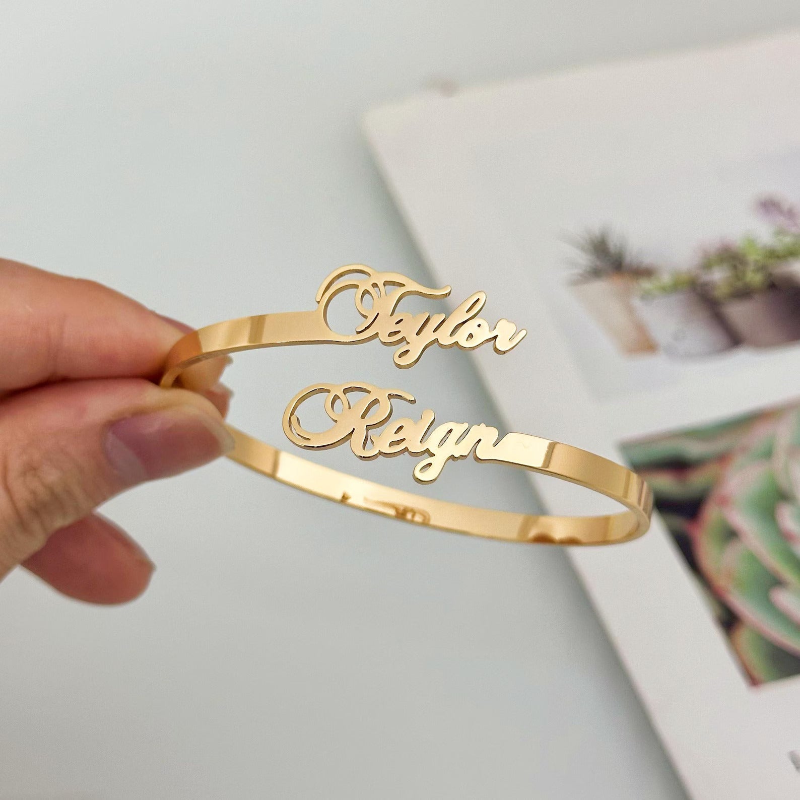 TwinGlow Name Bangle | Madarax Store