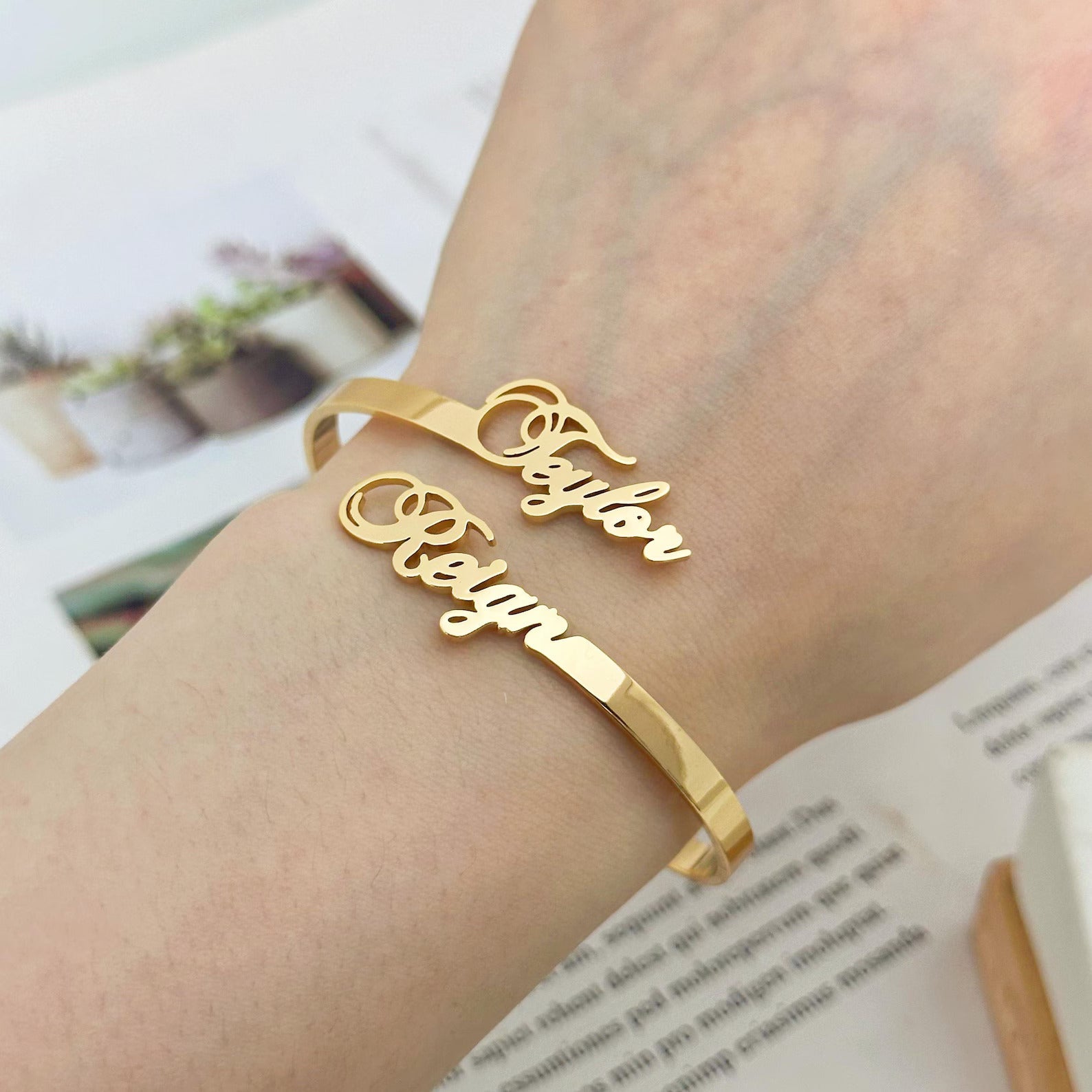 TwinGlow Name Bangle | Madarax Store