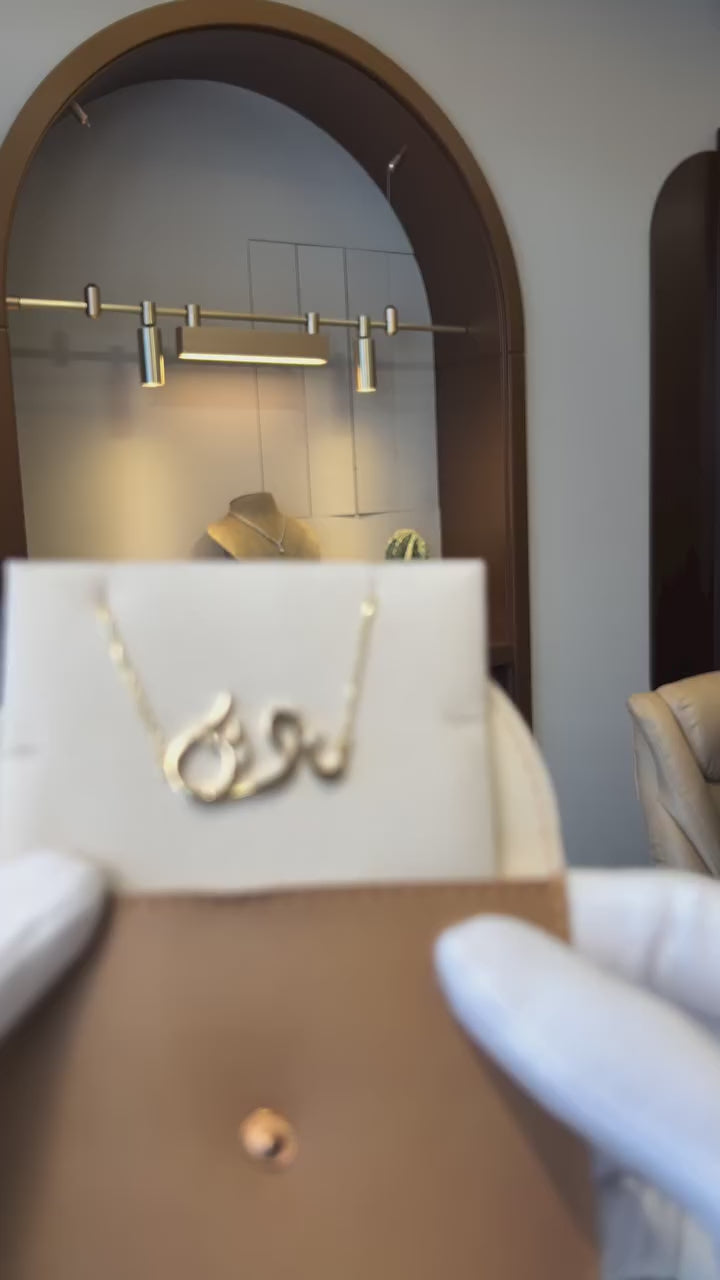 Dainty Arabic Name Necklace with Zircon Accents