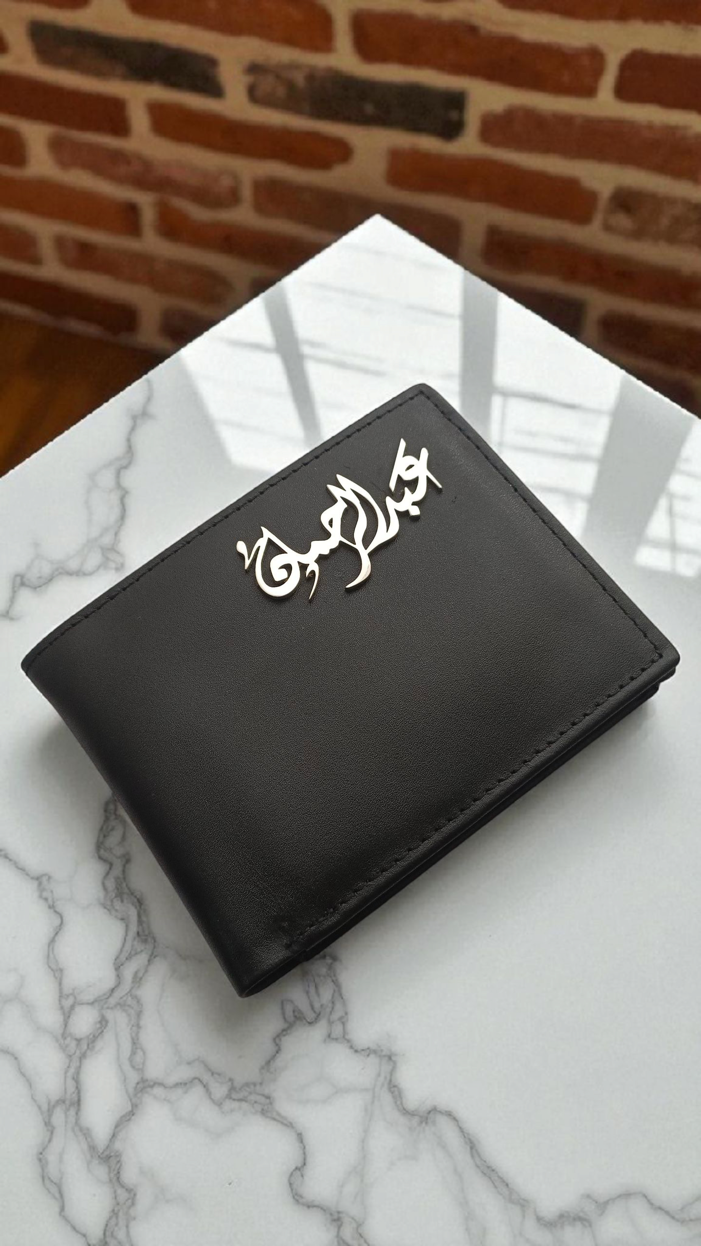 Personalized Metallic Name Wallet - Original Cow Leather & Custom Plating | Madarax Store